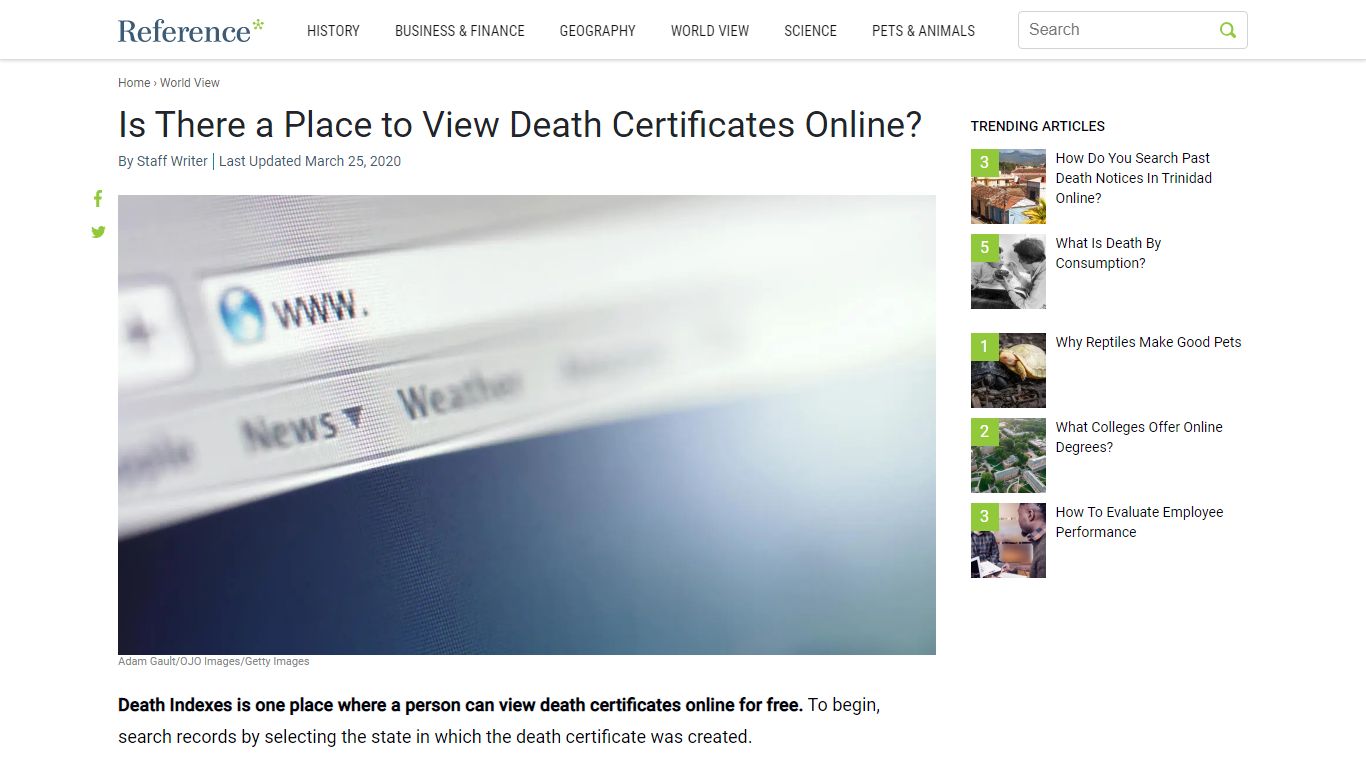 Is There a Place to View Death Certificates Online? - Reference.com